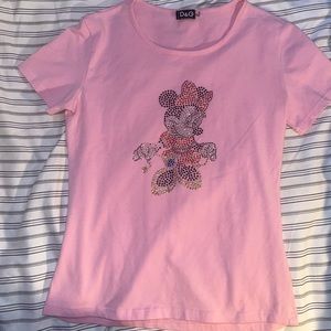 pink vintage Dolce&Gabbana tee with cute rhinestones